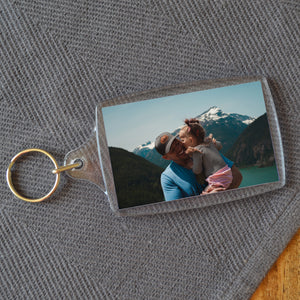 Personalised Large Rectangular Plastic Photo Keyring