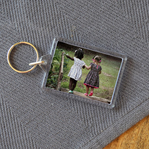 Personalised Medium Rectangular Plastic Photo Keyring