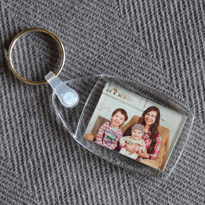 Personalised Small Rectangular Plastic Photo Keyring