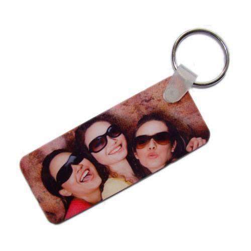 Personalised Double Sided Rectangle Photo Plastic Keyring,