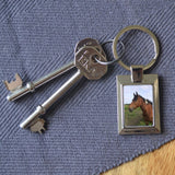 Personalised Metal Photo Rectangle Keyring