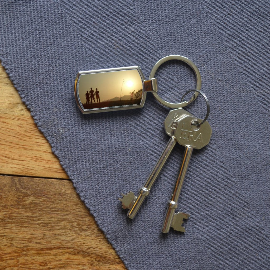Personalised Rectangular Metal Photo Keyring Personalised Keyrings