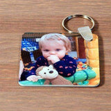 Personalised Double Sided Square Photo Plastic Keyring,