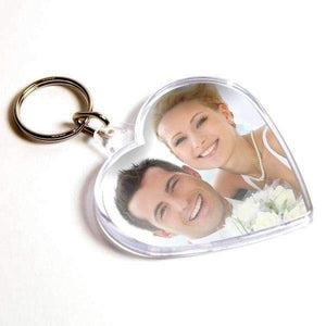 Personalised Heart Plastic Photo Keyring,